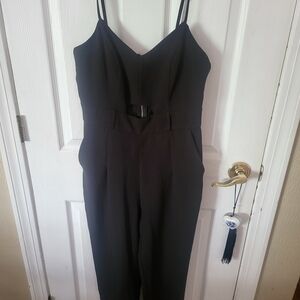 Material Girl Black Jumpsuit with Spaghetti Straps